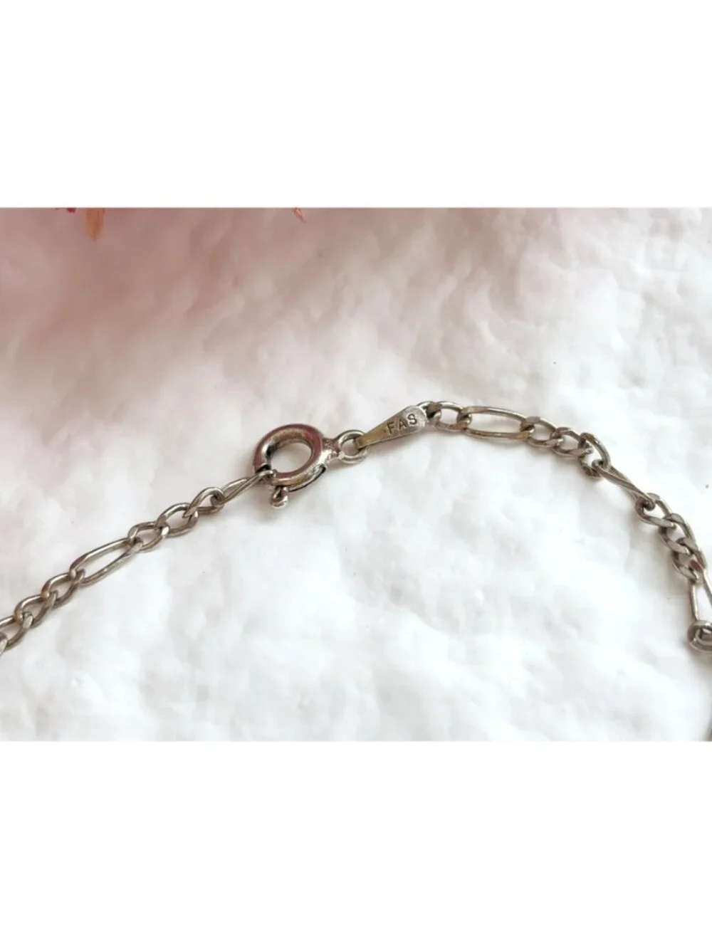 Figaro Chain Vintage Sterling Silver 925 Bracelet